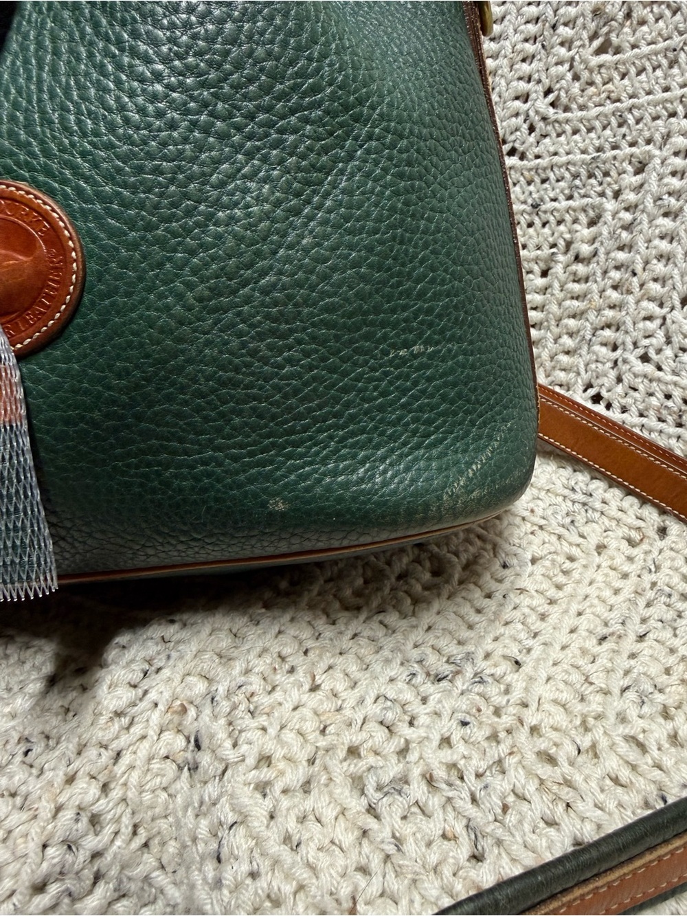Vintage Dooney & Bourke Fir Green Drawstring Bucket Bag - Picture 4 of 12